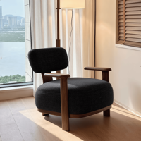 Fauteuil Canapé Moderne Minimaliste en Bois Massif Écologique, Confortable pour la Détente, la Salle à Manger, le Bureau, le Salon, la Chambre, l'Hôtel, l'Hôpital, Individuel