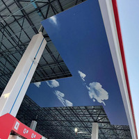 Plafond en aluminium peint bleu ciel et blanc nuage pour station-service, plafonds en aluminium peints sur mesure avec divers motifs