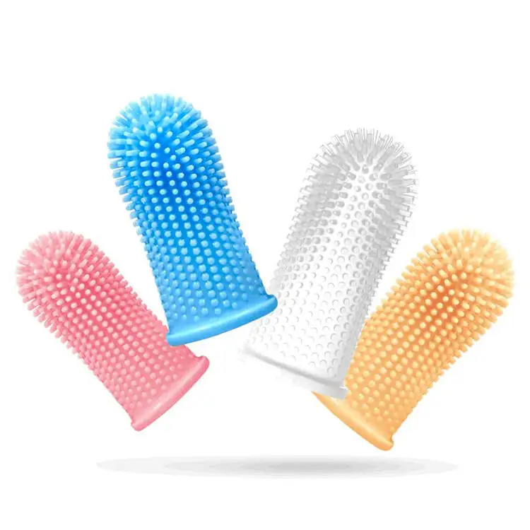 Custom High Quality Silicone Finger Cleaning Tartar Teeth Tool Cleaning Cats Dog Tooth Toothbrush Pet Finger Brush