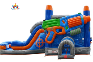 Château gonflable sur le thème de NERF avec toboggan, qualité commerciale, pour les fêtes d'enfants - Product Image 6