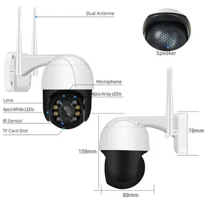 Qearim 최고의 가격 양방향 오디오 Ptz 스마트 모션 및 사운드 감지 카메라 지원 프리셋 포인트 크루즈 iCSee 카메라 와이파이