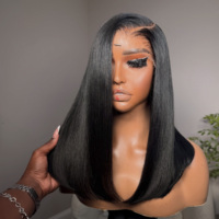 Nouvelle Arrivée Perruques Super Double Drawn 5x5 avec Fermeture pour Femmes Noires, Nœuds Invisibles, 100% Cheveux Humains Vietnamiens, Perruque en Dentelle Sans Colle