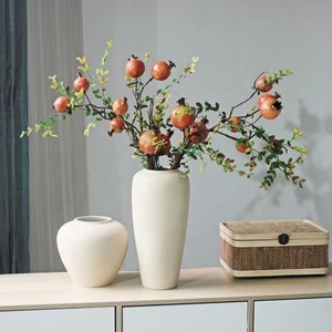 Jarrones de mesa blancos nórdicos, florero grande de cerámica, decoración para sala de estar, cerámica para el hogar y maceta de porcelana para sala de estar - Product Image 3