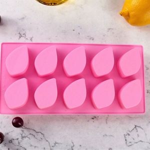 10-Cavity Silicone Cake <b>Mould</b> Easy Washing Rectangle Leaf Shape <b>Soap</b> Pudding Ice Tray Container Stocked Cake Tools - Product Image 5