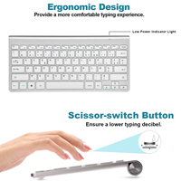 Clavier sans fil Ultra-fin pour tablette d'ordinateur de bureau et pour Apple iPad iPhone MacBook Android Windows PC 2.4G clavier