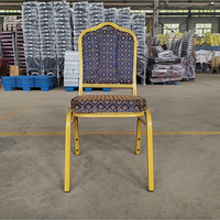 Chaises modernes de haute qualité avec cadre doré, tissu rembourré, couleurs personnalisées, pour hôtels, mariages et événements