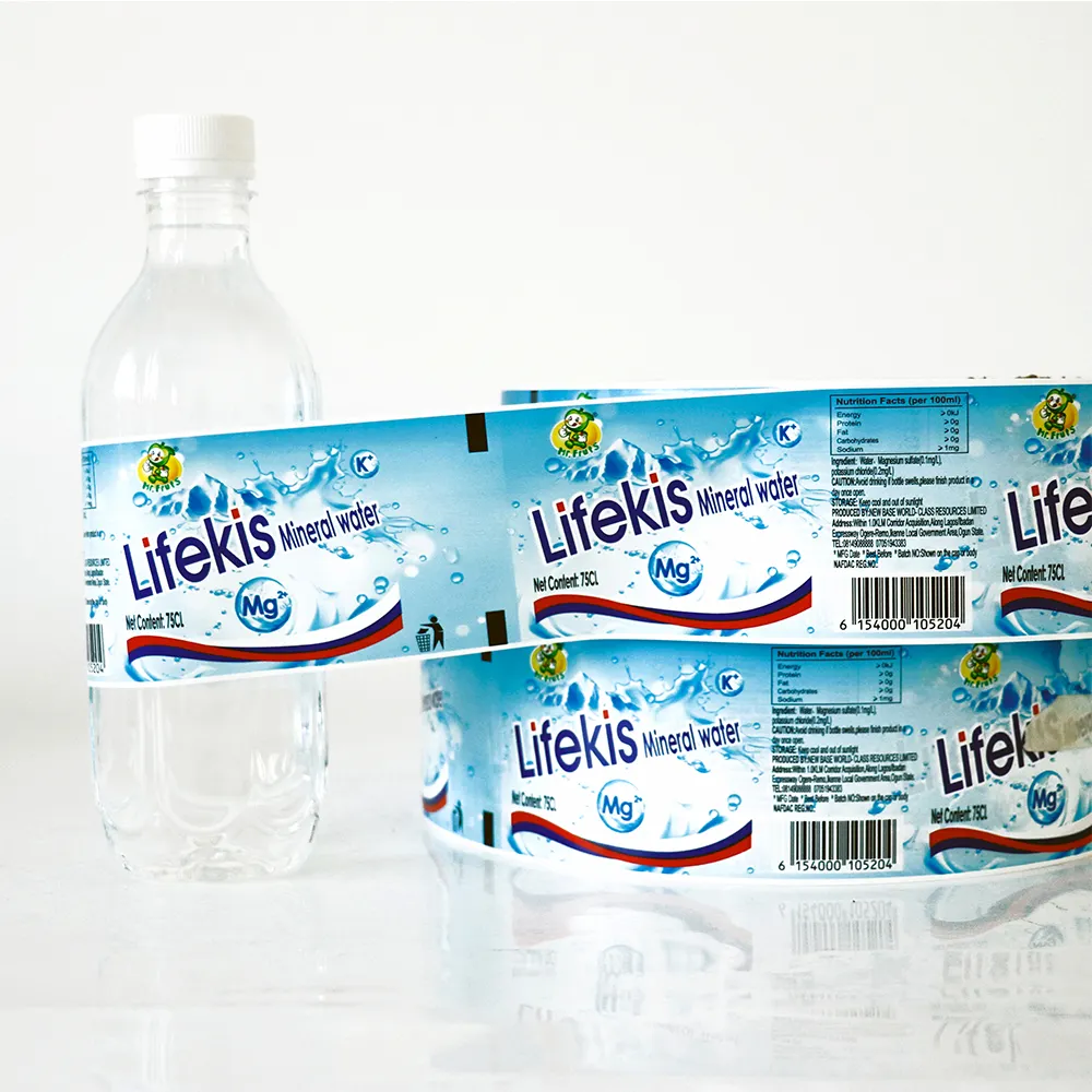 Druck flaschen etikett für Bopp-Verpackungs etiketten Wasser flaschen für Mineral wasser per Rolle