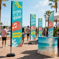 Kit de drapeau promotionnel carré portable, taille de 2m à 4m, pour la publicité lors de visites immobilières, conception gratuite, service OEM et ODM, faible MOQ