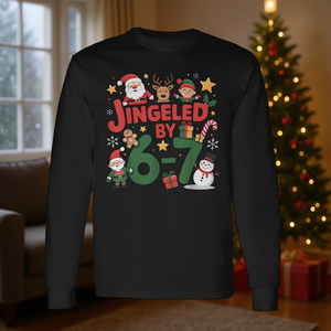 Camiseta de manga larga navideña Jingled By 6-7 Meme - Product Image 3
