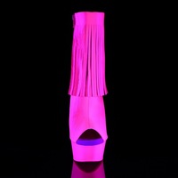 Chaussures de danse fluorescentes à pompons lumineux sexy Bottes de cheville pour femmes Bottes à talon de 15cm