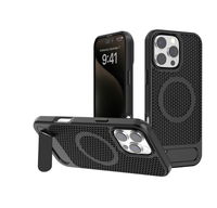 Étui de téléphone de luxe à dissipation thermique avec charge magnétique sans fil et support métallique pour iPhone 16 15 Pro Max Plus 16E XR