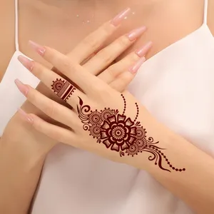 Henna hình xăm Nhãn dán hình xăm ren trắng hình xăm nhãn dán hình xăm màu Đỏ bán buôn