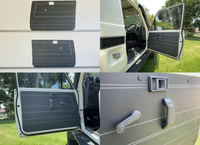 Nouveaux accessoires automobiles YBJ : Panneaux de porte avant en cuir PVC pour Land Cruiser 1984-2024 (modèles LC76, LC78, LC79) pour vitres manuelles, simples ou doubles