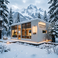 Villa Capsule Spatiale de Luxe Personnalisée 20/40 pieds, Maison Préfabriquée Pliante pour Hôtels en Milieu Alpin, Structure en Acier