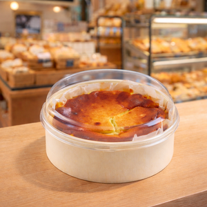 กล่องไม้แบบใช้แล้วทิ้งขนาด 6 นิ้ว ฝาใสทำจากไม้/PP ขายส่งจำนวนมาก เป็นมิตรกับสิ่งแวดล้อม สำหรับใส่เบสก์เบิร์นชีสเค้ก คุกกี้ ช็อกโกแลต - Product Image 1