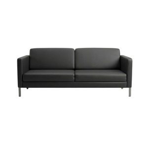 Modern Office <b>Sofa</b> Synthetic Leather Metal Leg Waiting Lounge 2 Seater Couch Reception Seating For Office <b>Hotel</b> Use - Product Image 1