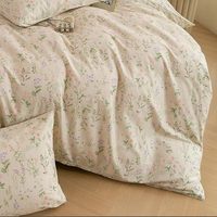 Parure de lit 4 pièces en Lyocell 100% pur, tissée, motif uni, garnissage en laine 300 fils, toutes saisons, personnalisable, motif végétal