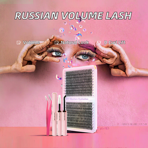Handmade Synthetic Cluster <b>Lashes</b> <b>Kit</b> Customizable Segment Pre Cut Eyelash Extension Fan Tray - Product Image 2