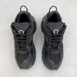 Chaussures décontractées de luxe pour hommes, style chunky, élégantes, de créateur, originales, en cuir verni et maille - Product Image 4