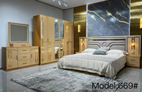 Ensemble de meubles de chambre à coucher en bois moderne, lit king size, armoire, coiffeuse, ensemble complet pour chambre à coucher