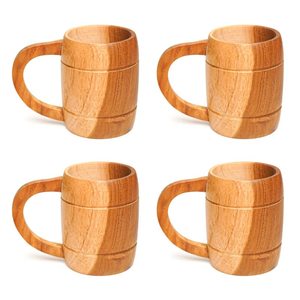 Round <b>Wooden</b> Coffee Mug Wood Outdoor Travel Nordic Mug <b>Wooden</b> <b>Cup</b> Coffee Mugs - Product Image 1