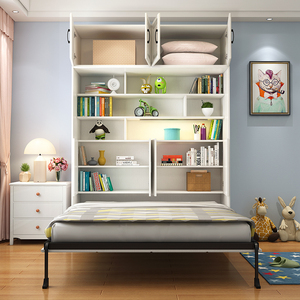 Letto a Scomparsa Multifunzionale Kusimi in Stile Nordico con Armadio Integrato in Acciaio e Vano Contenitore Pieghevole - Product Image 4