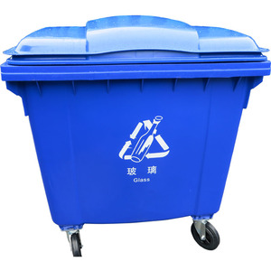 Outdoor Dust <b>Bin</b> 1100L <b>Square</b> HDPE Thickened Wheeled Large Plastic Trash Can For Outdoor Use - Product Image 5