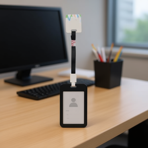 Laccetto verticale per badge ILAN da 43 cm, nero, accessorio per porta badge da lavoro - Product Image 2