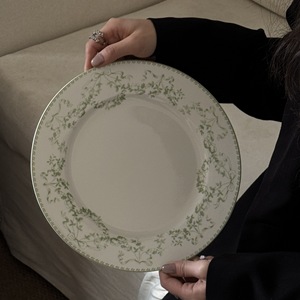 Nouvelles assiettes de service vintage vert clair à motif floral sur émail, en <span class=keywords><strong>porcelaine</strong></span> fine de Chine, pour événements - Product Image 6