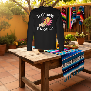 T-shirt à manches longues avec expression mexicaine espagnole « Te Calmas O Te Calmo » pour maman - Product Image 3