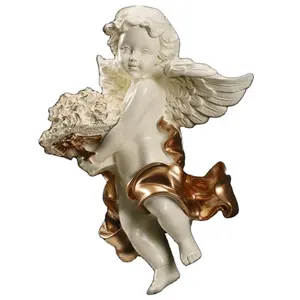 White Marble Stone Little Angel Baby Child Sculpture for exterior decoration