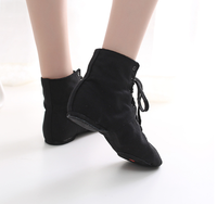 Chaussures de danse jazz en toile à semelle souple, à lacets, montantes, pour enfants et femmes, baskets d'entraînement modernes pour jazz et ballet