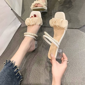Nouvelles sandales compensées pour femme style français avec perles, idéales pour des tenues polyvalentes printemps-été-automne - Product Image 4