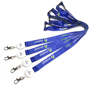 Porte-badge rétractable personnalisé avec logo <span class=keywords><strong>bleu</strong></span> en polyester, porte-badge détachable, cordon pour infirmière avec crochet à homard, yo-yo - Product Image 3