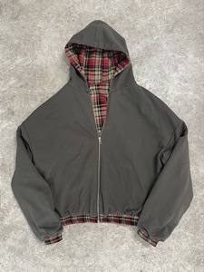 Veste thermique réversible en tricot gaufré à carreaux, fermeture éclair personnalisée, coupe ample double face, sweat à capuche zippé en molleton français pour homme - Product Image 1