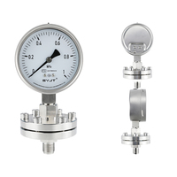 SY YM 60-250mm Barometer Vibration Thread Glycerin Filled Vacuum Diaphragm Pressure Gauge Flange Connection Stainless Steel for