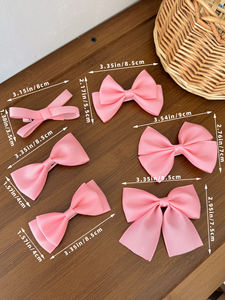 Juego de pinzas para el pelo con Lazo de cinta Rosa dulce para Princesa, pinzas para el cabello rotas y accesorios para el cabello atados trenzados para niñas - Product Image 6