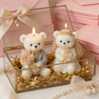 Neue Ideen Hochzeits-Teddybär Duftkerze Silikonform DIY Handgemachtes Kreatives Geschenk Gips-Ornament Schleifwerkzeug Kerzenform