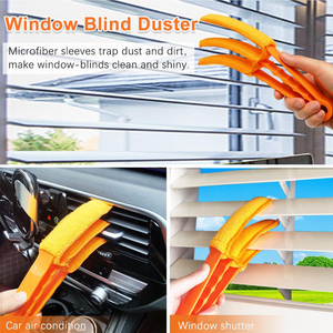 Cửa sổ mù sạch hơn jalousie bàn chải điều hòa không khí Khăn lau bụi với 5 sợi nhỏ tay áo cho cửa sổ cửa chớp mù - Product Image 2