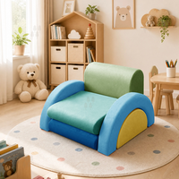 Canapé pour enfants en blocs de construction, 7 pièces, amusant, multifonctionnel, pliable, patchwork, coussin doux, petit canapé pour bébé