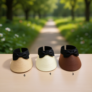 Visera con Lazo Talla Única Beige Crema Marrón - Product Image 3