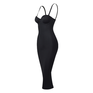 Wholesale Women's Built-in Bra <strong>Long</strong> Bodycon Dress Seamless Slimming <strong>Slip</strong> with Split - Product Image 1