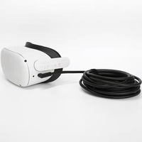 Kabel Link 2 USB 3.0 Gen1 ke Type-C Anti Debu Hitam Pengisian Cepat 60W 3A untuk 2 Aksesori VR