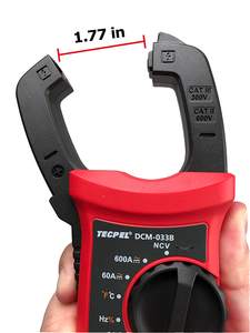 Multímetro de Gancho Automático TECPEL DCM-033B, Amperímetro Digital Portátil para Medición de Corriente y Voltaje de hasta 600V CA/CC - Product Image 3