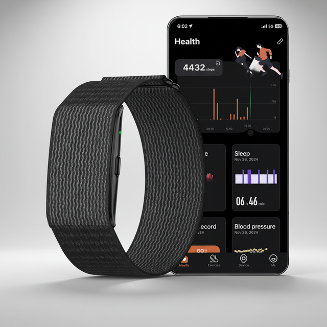 ODM Smartband with No Display Smart Bracelet 24H Heart Rate Blood Pressure Monitor GPS Running AI Health Report