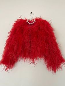 YR1043 Aceptamos Personalización de todo tipo de productos de plumas de avestruz Chaqueta de avestruz real - Product Image 6