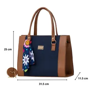 Bolso Tote de Lona Azul Marino para Mujer, Marca Fana Henri, con Cierre Abierto, Forro de Poliéster, para Uso Diario, Estilo Bohemio de Primavera - Product Image 3