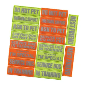 Giubbotto riflettente per cani da compagnia e Patch di identificazione con cinturino cane di servizio di colore verde e arancione in addestramento non toppe per animali domestici