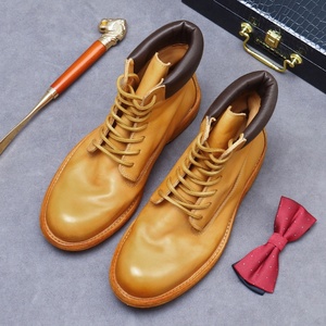 Botas Emp Goodyear Hechas a Mano con Suela de Cuero, Botas Casuales Mardi para Hombre, Zapatos de Suela Gruesa a la Moda, Botas Altas de Piel de Vaca para Hombre - Product Image 6