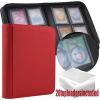 Classeur pour cartes à collectionner MIO 4 poches 112+ recto-verso avec fermeture éclair en cuir PU